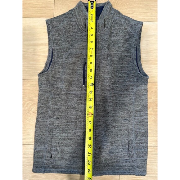 Johnnie-O Full Zip Vest BOYS Size 10 Quarry Heathered Grey Blue Liner - Picture 3 of 13